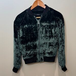 J Brand Velvet Bomber Jacket - Dark Green